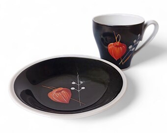 Kahla Porcelain Mocha Set, DDR Vintage From the 70s, With Lantern
