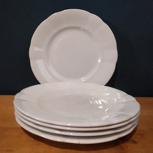 Villeroy and Boch V&B Antique around 1920 old design 5 x white small plates 16 cm cake plate ceramic faience