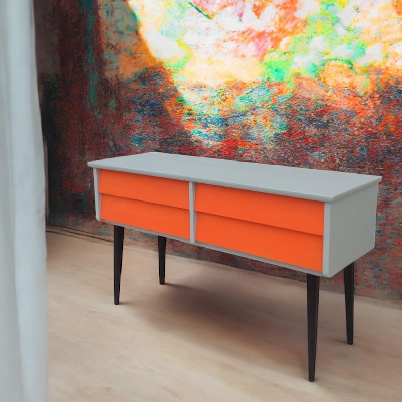 Vintage Kommode in mid-century Style mit 4 Schubladen