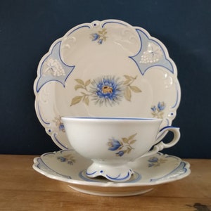 Schlottenhof Arzberg Porcelain Collector&#39;s Place Setting Cup Bottom Cake Plate Tableware 50s Vintage Collector&#39;s Cup Flower Decor Relief