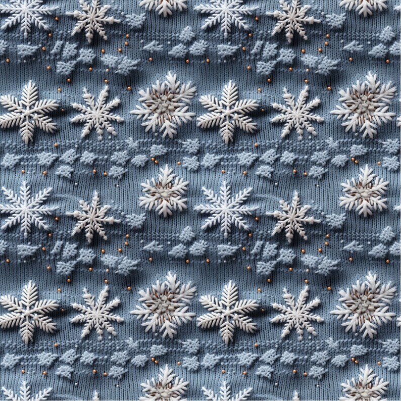 Pastel Snow Seamless Pattern Frozen Winter Snowflakes Faux - Etsy