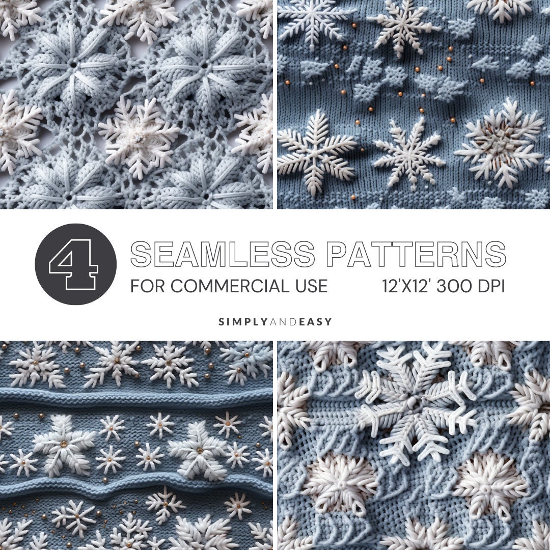 Pastel Snow Seamless Pattern Frozen Winter Snowflakes Faux - Etsy