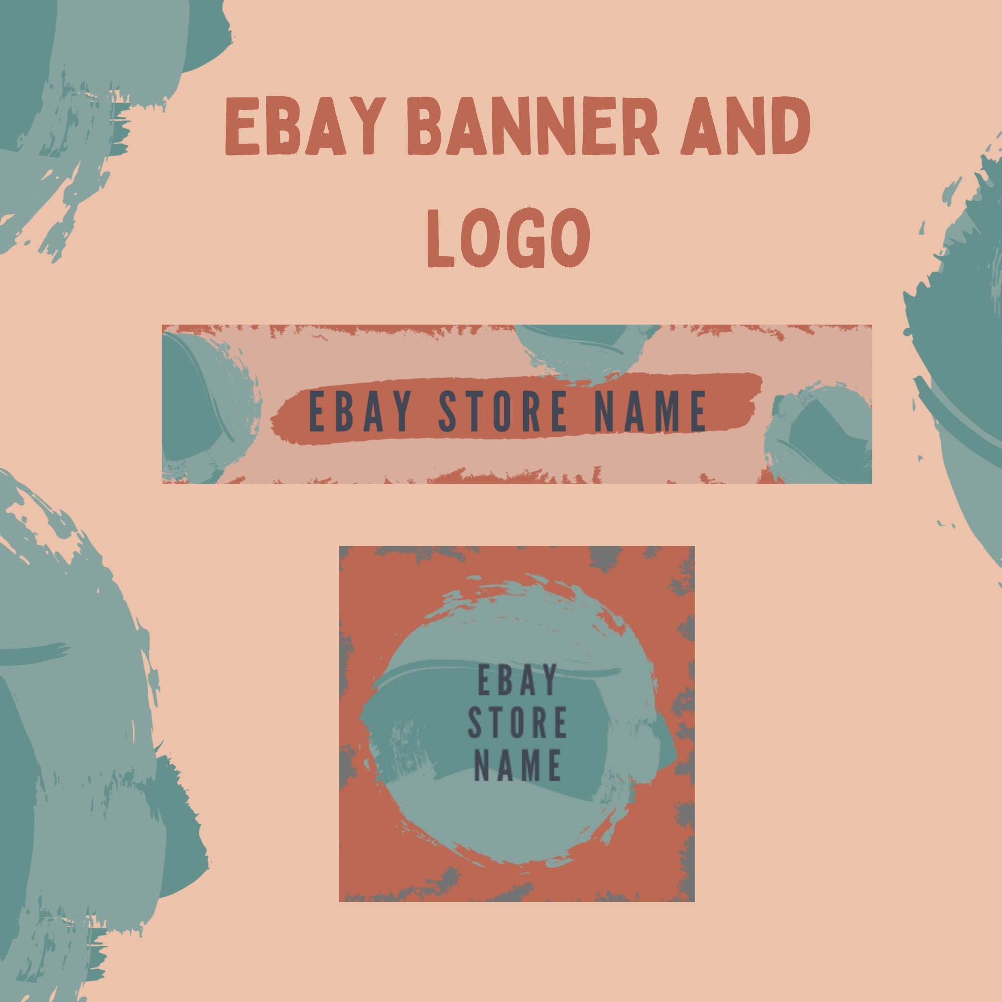 Custom Ebay Banner and Logo Modern Theme Personalized Ebay Etsy