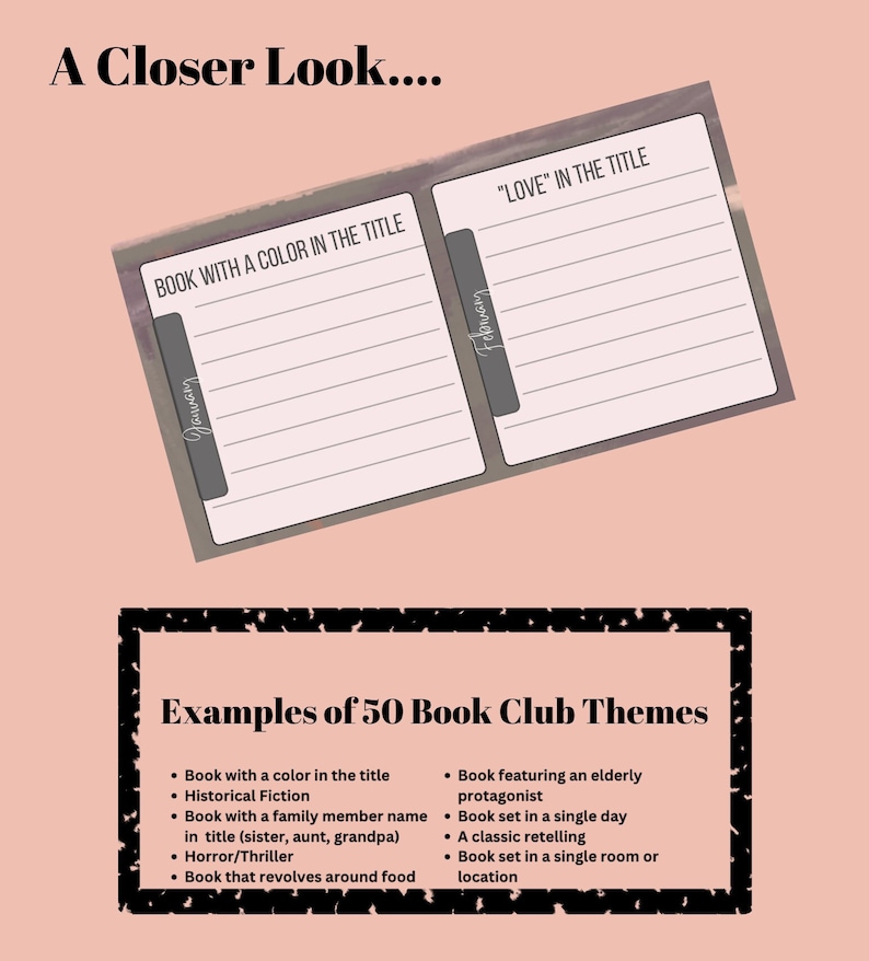 Book Club Template 50 Book Club Ideas Editable Monthly Themes for ...