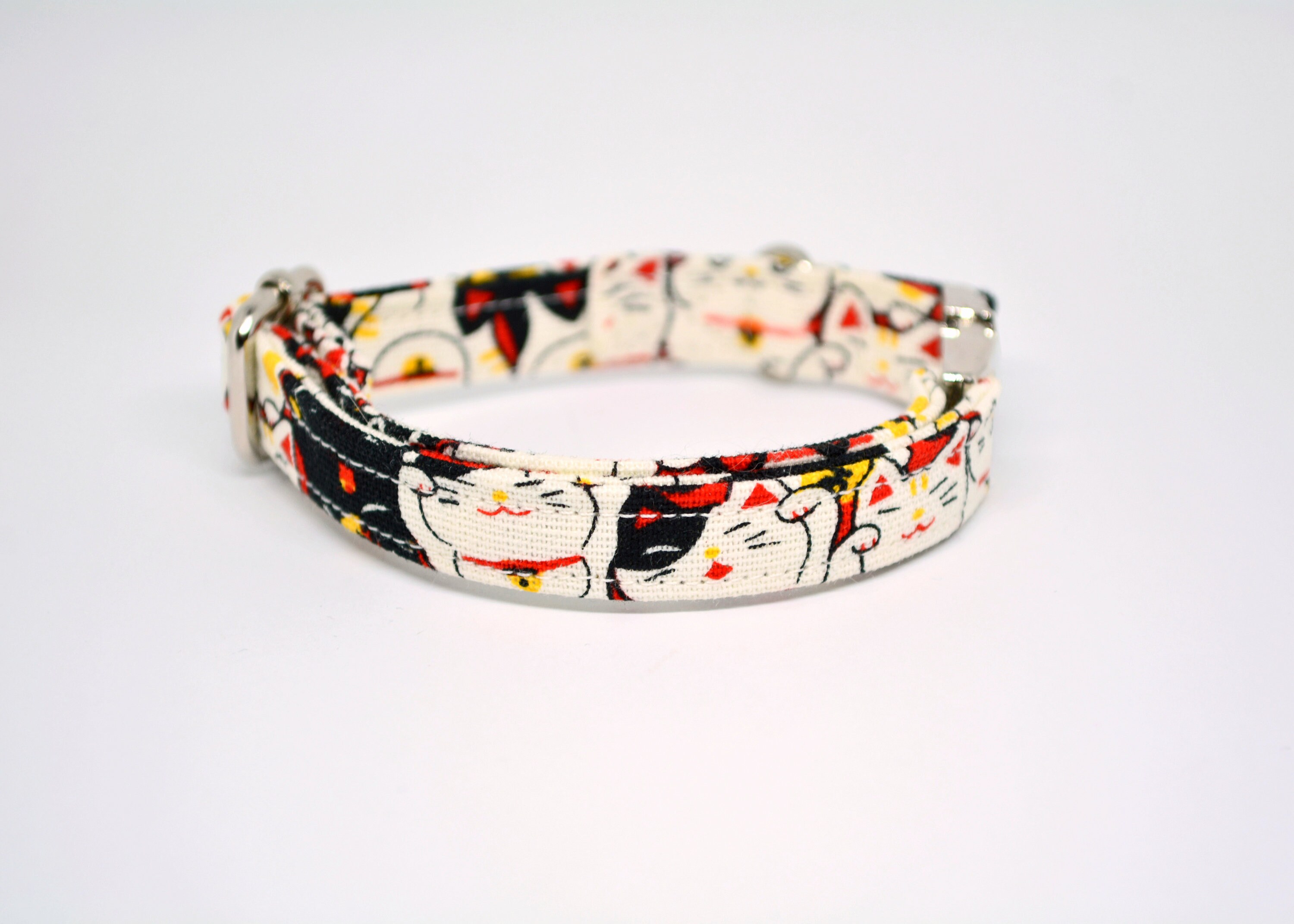 Collar 'Lucky Cats' (Non-breakaway) / cat collar, small ...