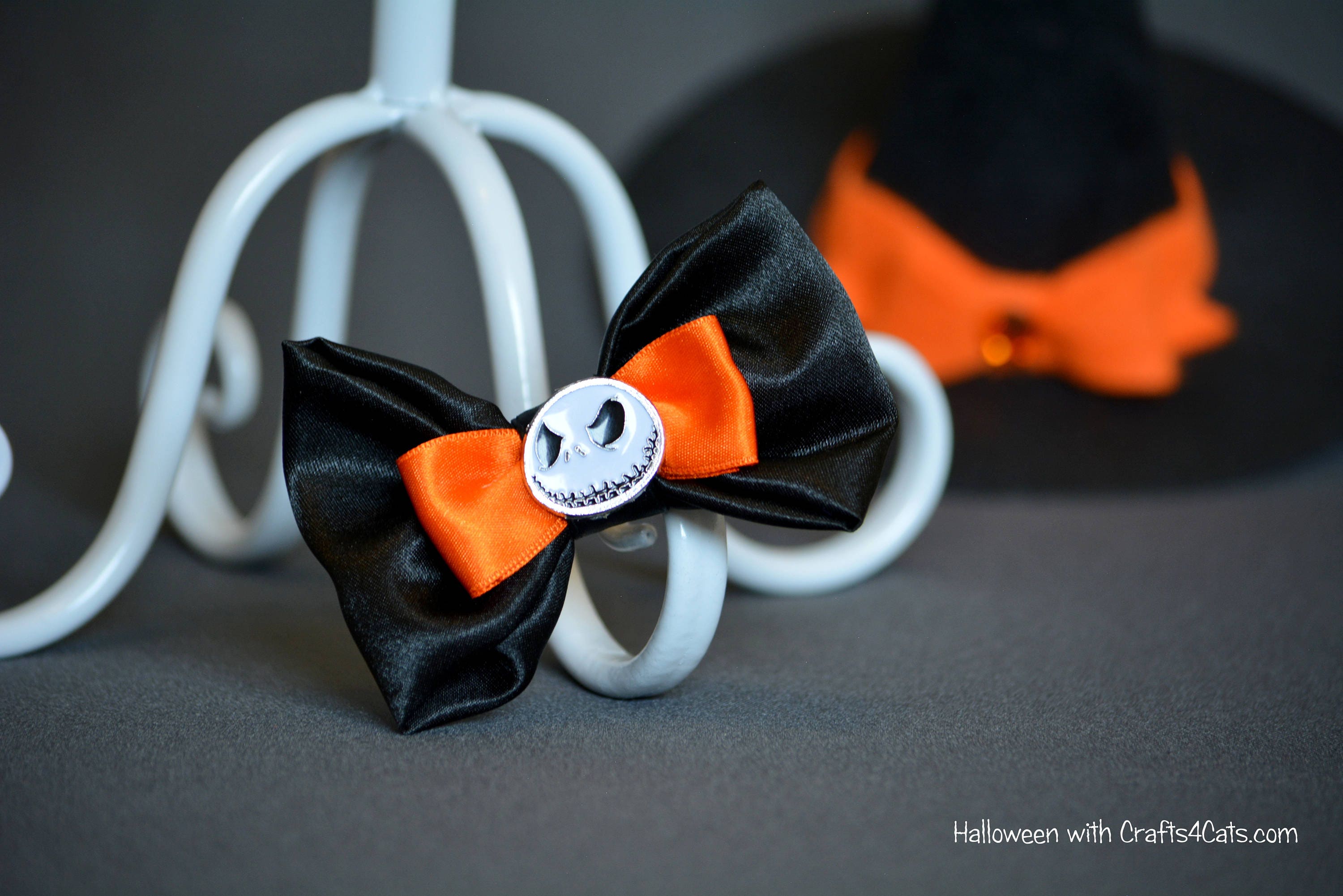 Halloween cat bow tie Halloween before Christmas inspired bow tie for