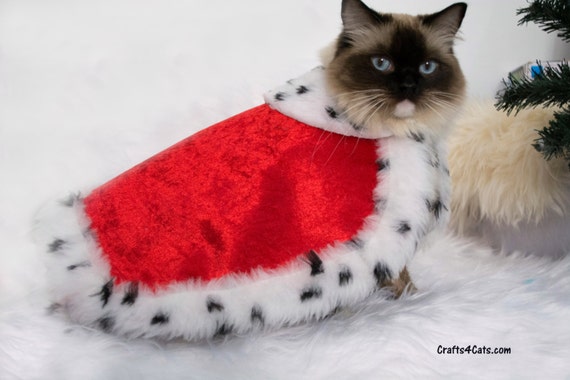 Royal Cat Costume King Cape for Cats and Dogs With Ermine Faux Fur
