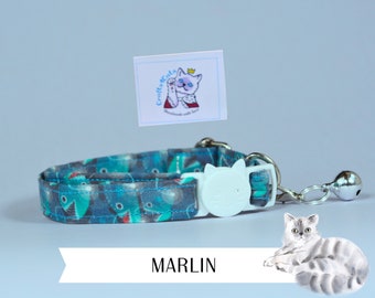 Unique cat collar 'Marlin' with cute anglerfish