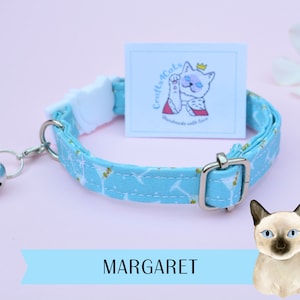 Summer cat collar &#39;Margaret&#39; with bell | coctail glasses cat, kitten, handmade by Crafts4Cats