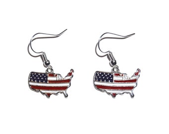 United States Earrings Patriotic 4th of July