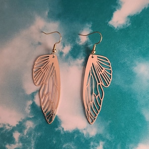 Gold Butterfly Wing Earrings, Butterfly Earrings, Wing Earrings