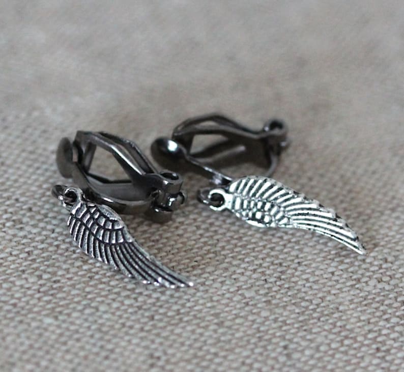 Filigree Wings Ear Clips Silver