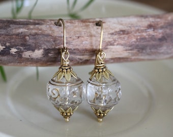 vintage earrings / heavenly melons / golden