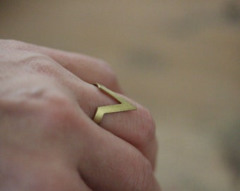 adjustable statement ring in gold tone made of brass