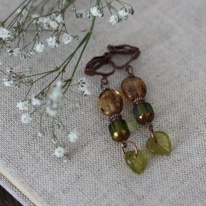 light ear clips /BIRCH/with glass beads image 3