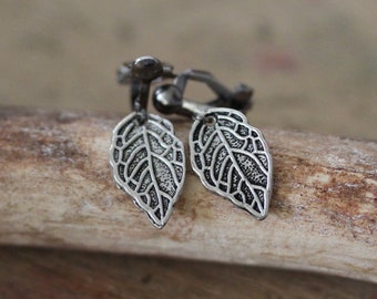 Ear clips antique silver