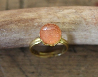 golden adjustable ring PEACH