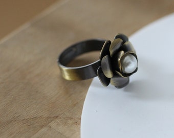 Ring /ROSE &PEARL/ adjustable