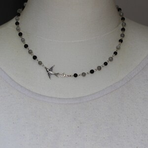 beautiful necklace in vintage style swallow image 2