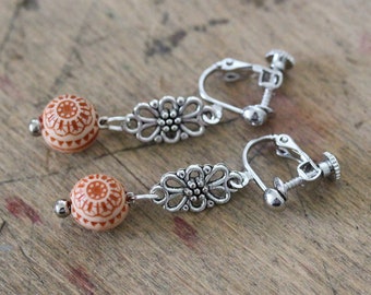 silver lightweight clip-on earrings with adjustable screws