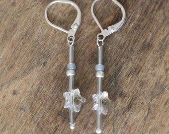 Earrings / MAGIC WAND / with Swarovski crystal stars