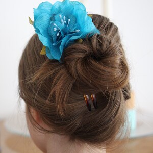 Haarforke /BLAUE BLÜTE/Haarschmuck mit Blume Bild 1