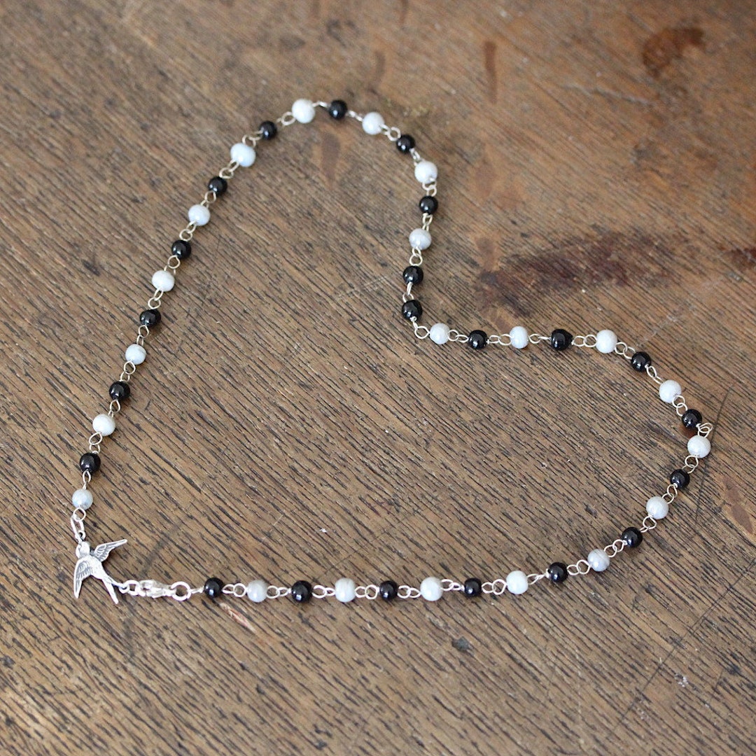 Beautiful necklace in vintage style swallow Etsy France