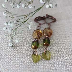 light ear clips /BIRCH/with glass beads image 1