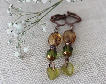 light ear clips /BIRCH/with glass beads