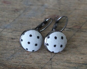 DOTS cabochon earrings fabric