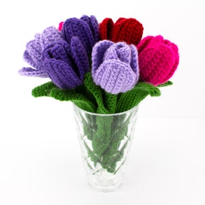 Crochet Tulips Pattern, Crochet Flowers PDF Pattern, Home Decor image 4