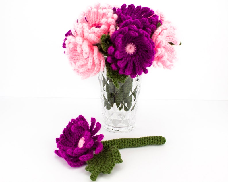 Crochet Asters Pattern, Crochet Flowers PDF Pattern, Home Decor image 4