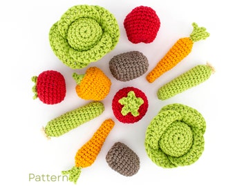 Mini Vegetables PDF Pattern, Crochet Food Pattern, Kitchen Decoration