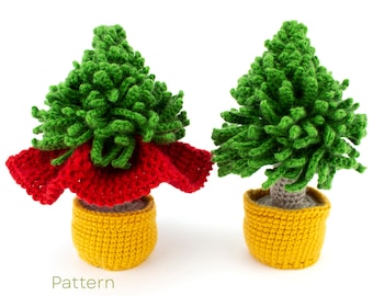 Crochet Christmas Tree Pattern, Crochet Christmas Tree in Pot , Christmas Home Decor PDF Pattern