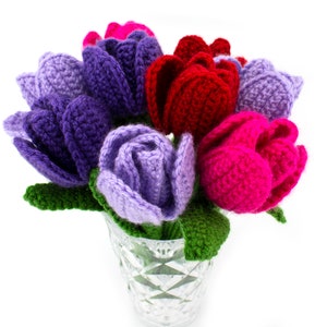 Crochet Tulips Pattern, Crochet Flowers PDF Pattern, Home Decor image 10