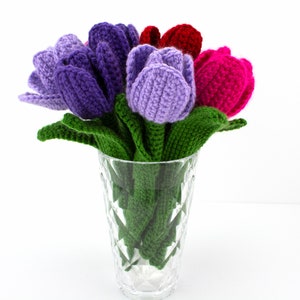 Crochet Tulips Pattern, Crochet Flowers PDF Pattern, Home Decor image 8
