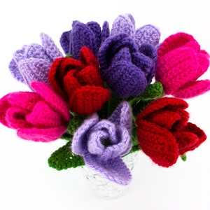 Crochet Tulips Pattern, Crochet Flowers PDF Pattern, Home Decor image 6
