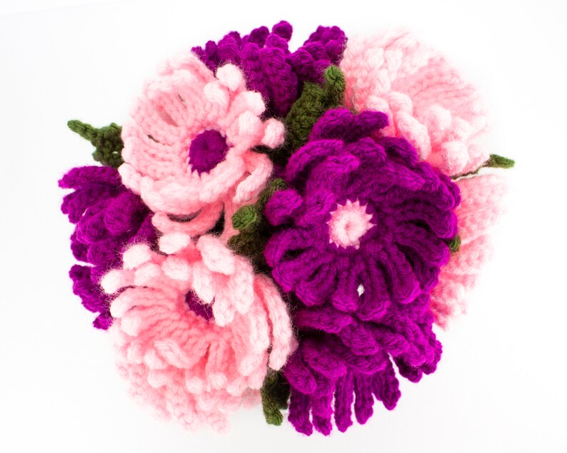 Crochet Asters Pattern, Crochet Flowers PDF Pattern, Home Decor image 7