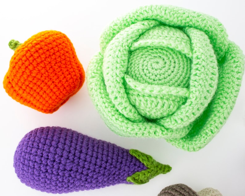 Crochet Vegetables Set Birthday Gift for Kids Kitchen Decorations Crochet Play Food Set 8 pcs