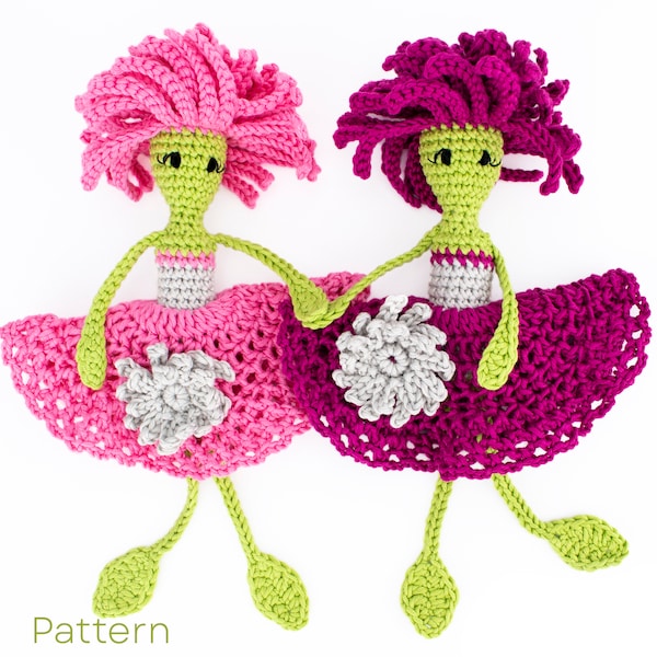 Crochet Flower Doll Pattern, Crochet Aster PDF Pattern