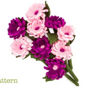 Crochet Asters Pattern, Crochet Flowers PDF Pattern, Home Decor image 6