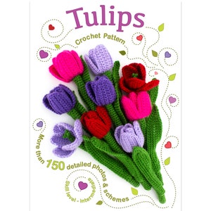 Crochet Tulips Pattern, Crochet Flowers PDF Pattern, Home Decor image 7
