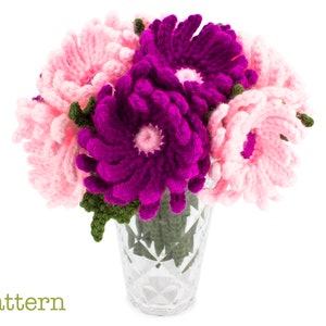 Crochet Asters Pattern, Crochet Flowers PDF Pattern, Home Decor image 3