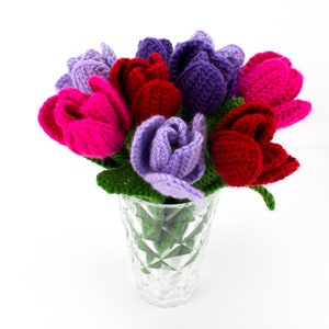 Crochet Tulips Pattern, Crochet Flowers PDF Pattern, Home Decor image 9