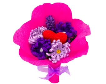 Crochet Bouquet of Flowers, Home Décor, Gift for Girls & Women
