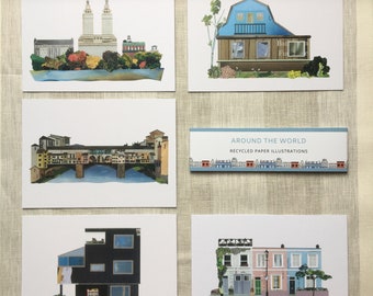 Travel Postcards/ Postcard Set/ City Postcard Collection/ Architecture Postcards/ Letterbox Gift/ Travel Prints/ Stocking Filler/ Notecards