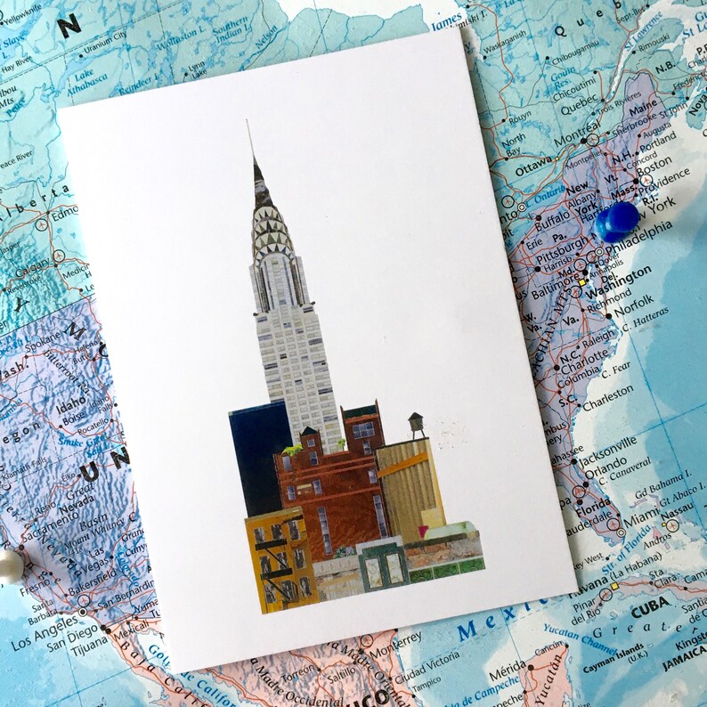 New York Skyline New York Greetings Card Chrysler Building New York Art New York Architecture New York Buildings