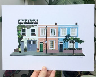 Chelsea London Print/Notting Hill Print/Portobello Road Print/London Print/ London Houses Print/Letterbox Gifts/London Street/Iconic London