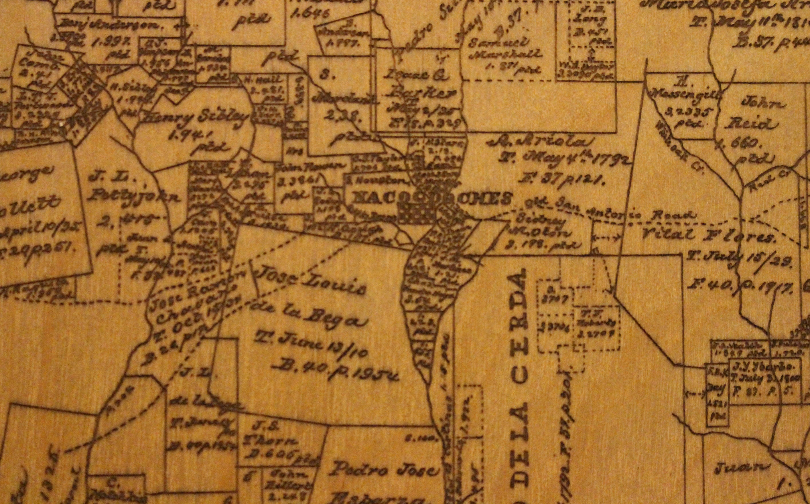 Historical map of Nacogdoches County Texas engraved on wood | Etsy