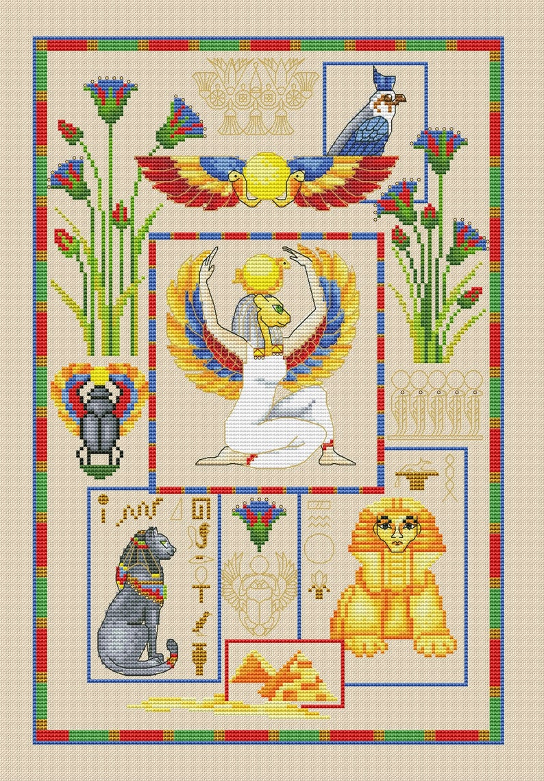 Egypt cross stitch sphinx pattern Orient Cross stitch Etsy